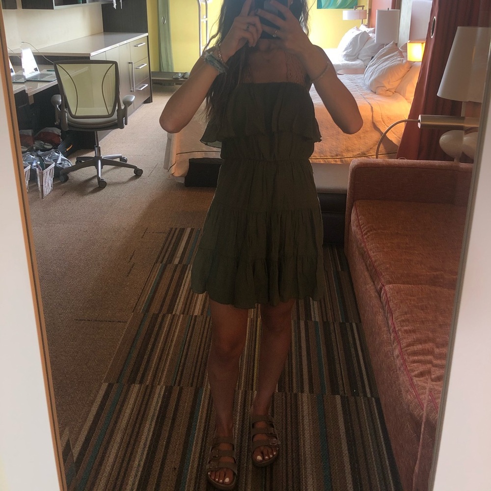 Bailey Blue Army Green Layered Mini Dress
